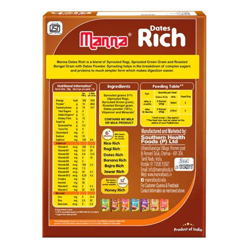 Manna Dates Rich Baby Food With Sprouted Grains & Dates | Grocsy