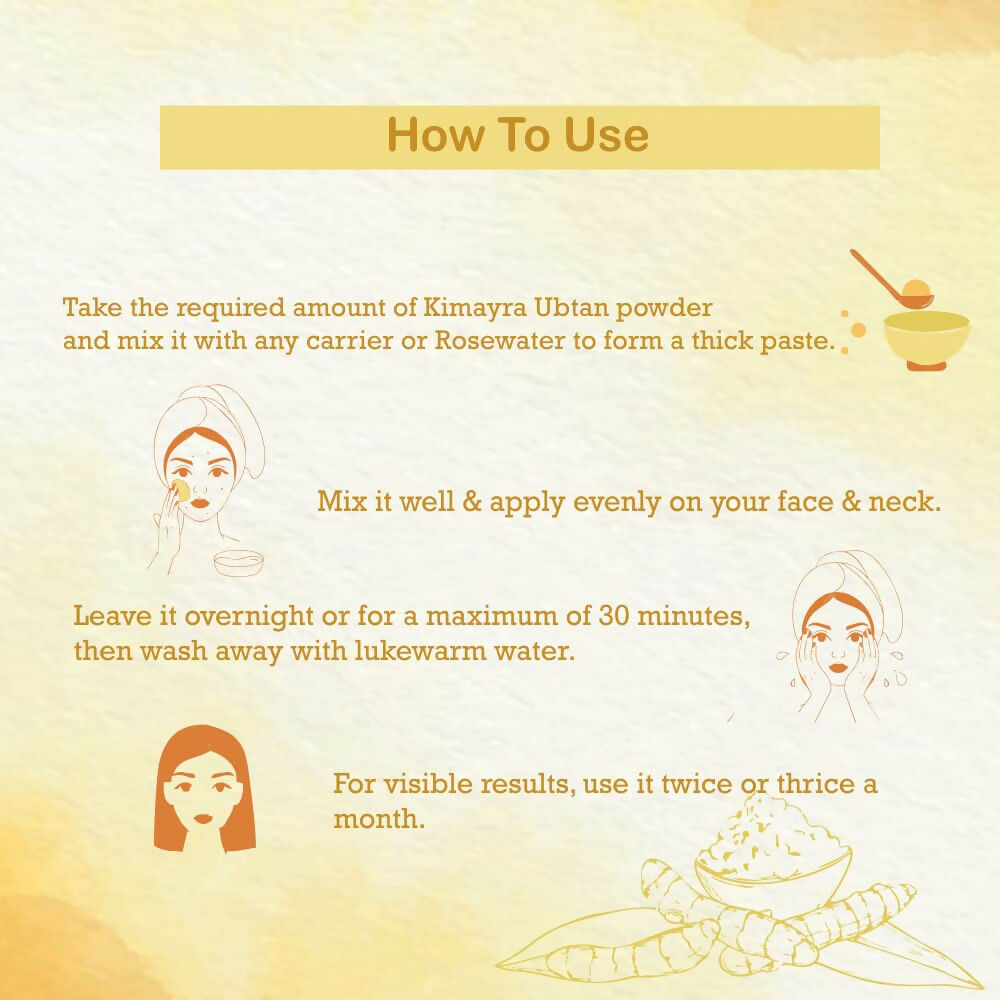 Kimayra Natural Ubtan Powder Face Pack For Glowing Skin Care - Spotless Skin, Treat Acne & Reduces Scars | Grocsy