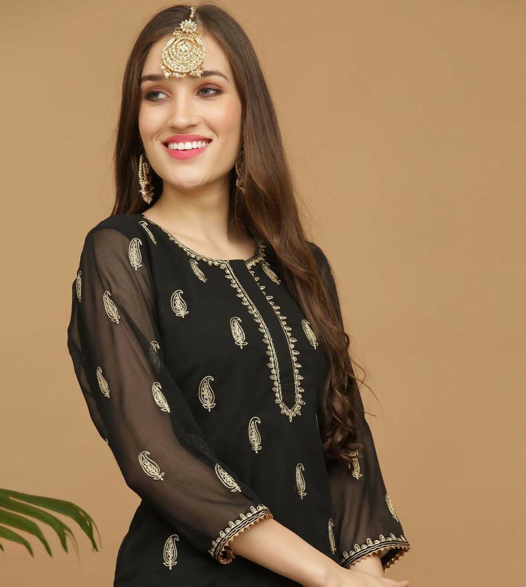 Joban Fashion Black Georgette Lehenga Set | Grocsy