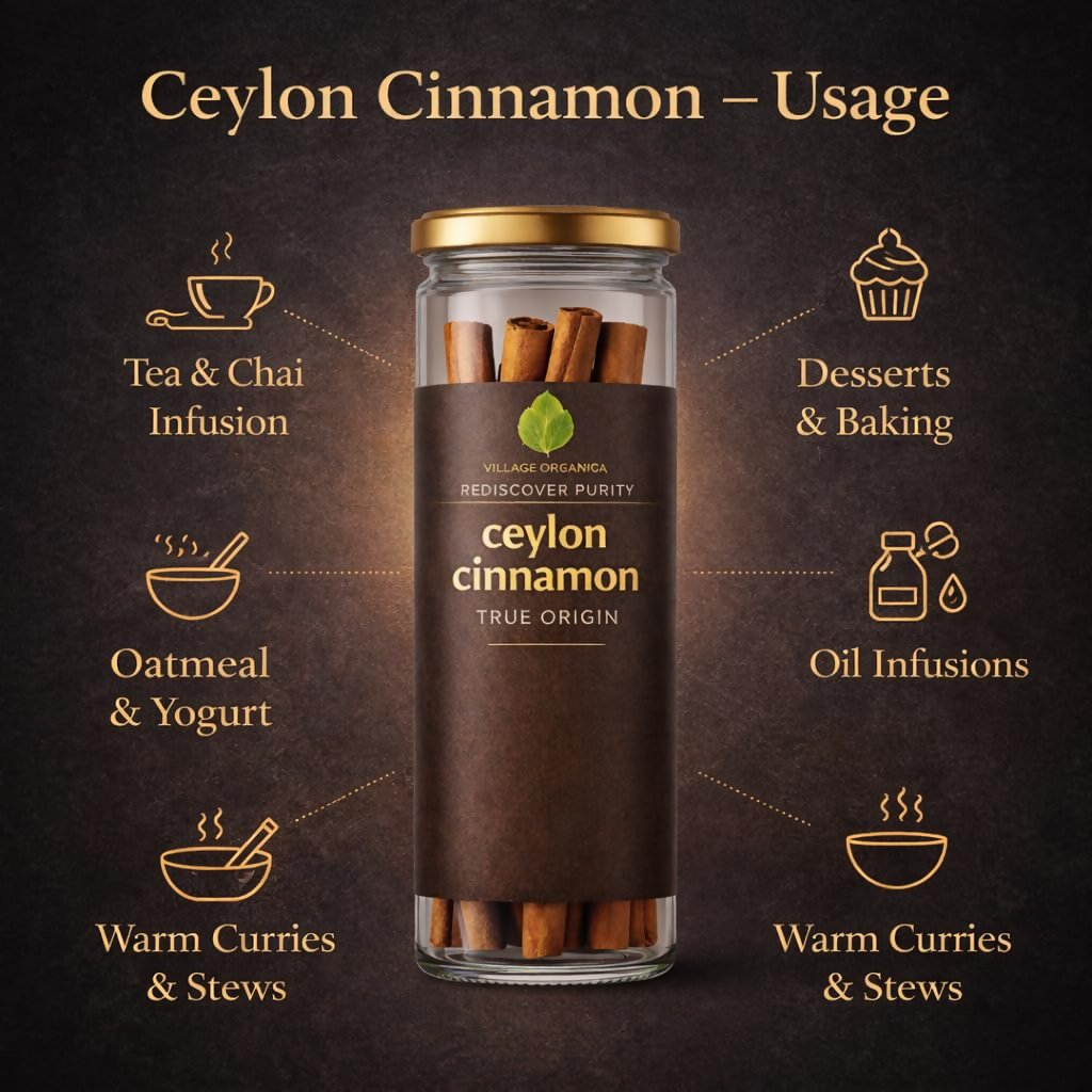 Village-Organica Ceylon Cinnamon Sticks | Grocsy