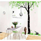 StylishWalls PVC Vinyl Self-Adhesive Calm Green Trees Nature Wall Stickers for Bedroom (Large, 220 x 200 cm) | Grocsy