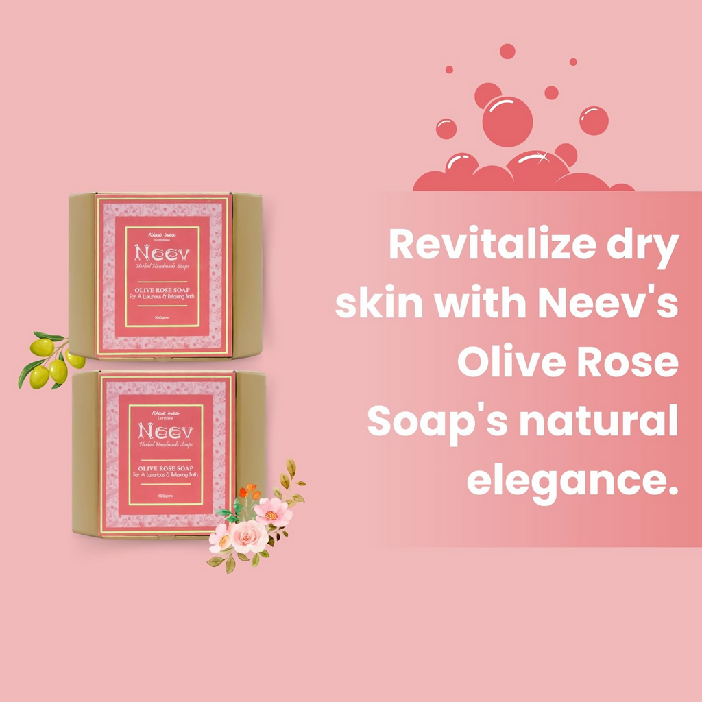 Neev Herbal Mahua Organic Olive Rose Handmade Soap | Grocsy