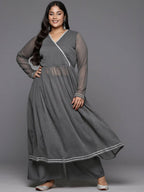 Ahalyaa Women's Traditional wear Kurta Set - Grey | Grocsy