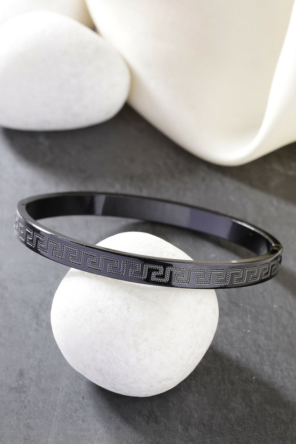 NVR Men's Set of 2 Gold & Black Rhodium-Plated Stainless Steel Kada Bracelet