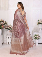 Aastha Fashion Dusty Rose Organza Silk Weaving Saree | Grocsy