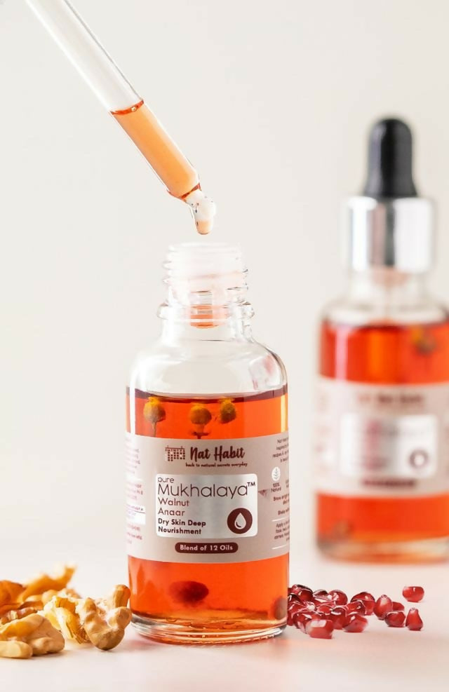 Nat Habit Pure Walnut Anaar Mukhalaya Face Oil | Grocsy