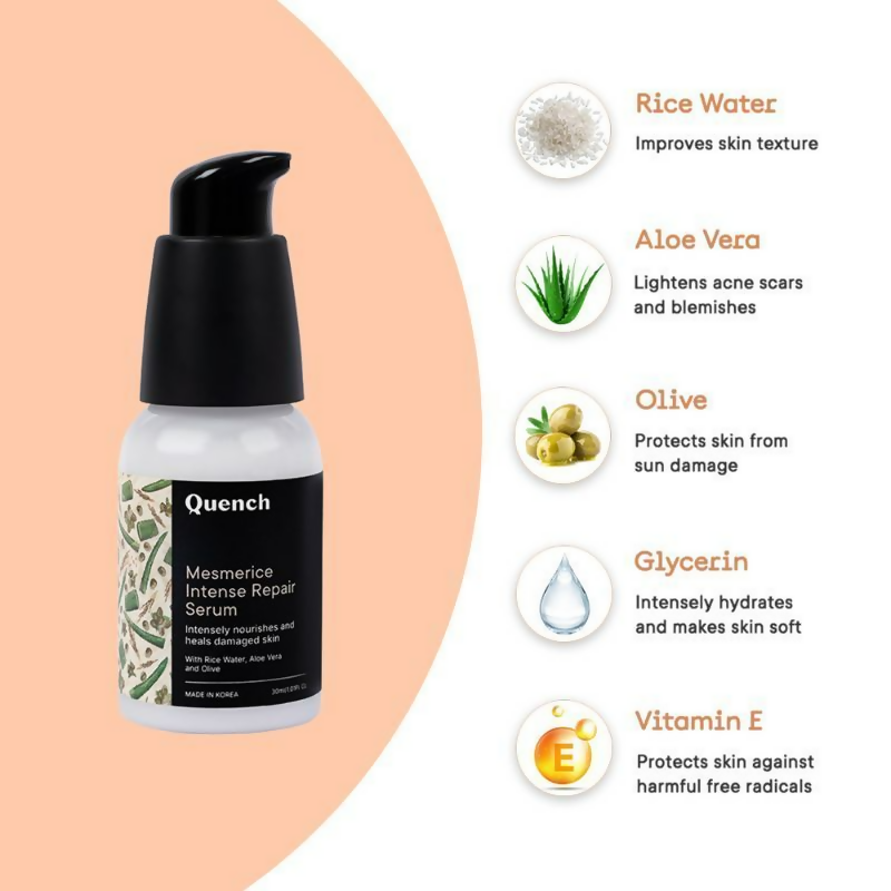 Quench Rice Water Intense Repair Serum With Niacinamide For Dewy & Even Skin Tone | Grocsy