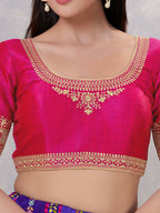 Joban Fashion Women Silk Dark-Pink Stitched Blouse | Grocsy