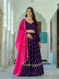 Lehenga Mart Purple Designer Wedding Wear Lehenga Choli | Grocsy