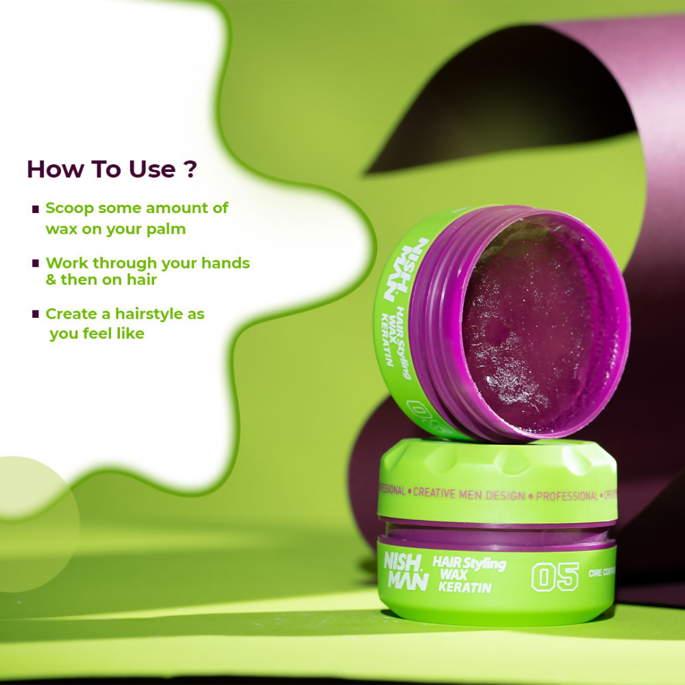 Nishman Keratin Hair Styling Wax | Grocsy