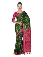 Mimosa Women's Green Color Beautiful Kanchipuram Silk Saree | Grocsy