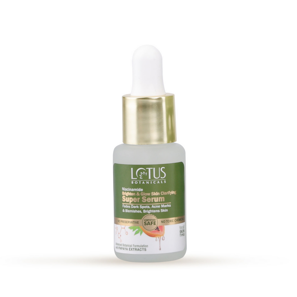 Lotus Botanicals Niacinamide & Papaya Brighten & Glow Skin Clarifying Super Serum | Grocsy