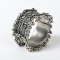 Mominos Fashion Joharkamal Oxidised Silver-Plated Ghungroo Handcraft Bracelet - Design 021 | Grocsy