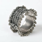Mominos Fashion Joharkamal Oxidised Silver-Plated Ghungroo Handcraft Bracelet - Design 021 | Grocsy