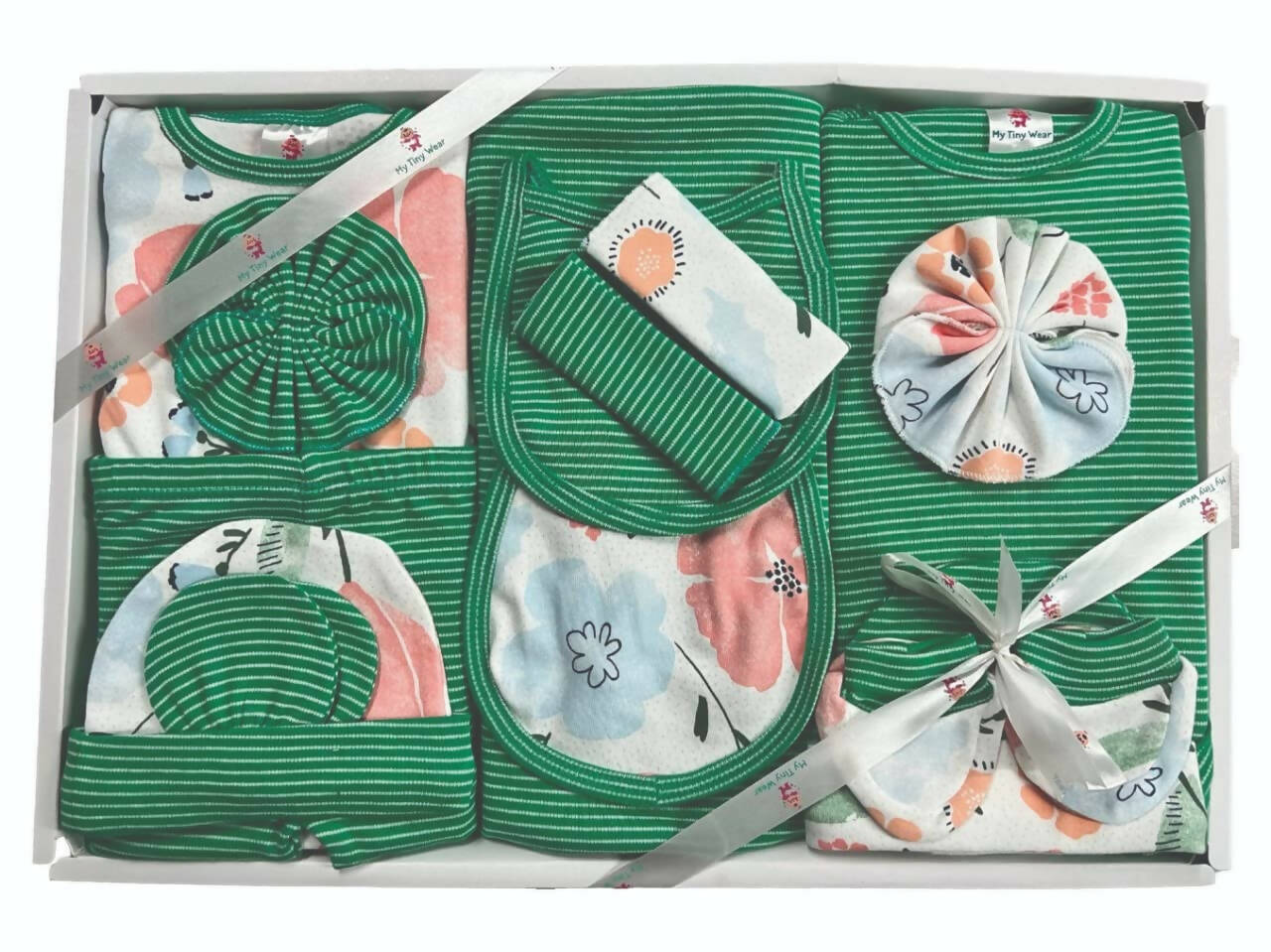 My Tiny Wear Full Sleeves New Born Baby Gift Set - Green | Grocsy