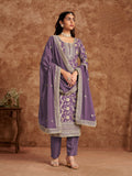 Anaita Purple Premium Dolla Jacquard Embroidered Stitched Salwar Suit | Grocsy
