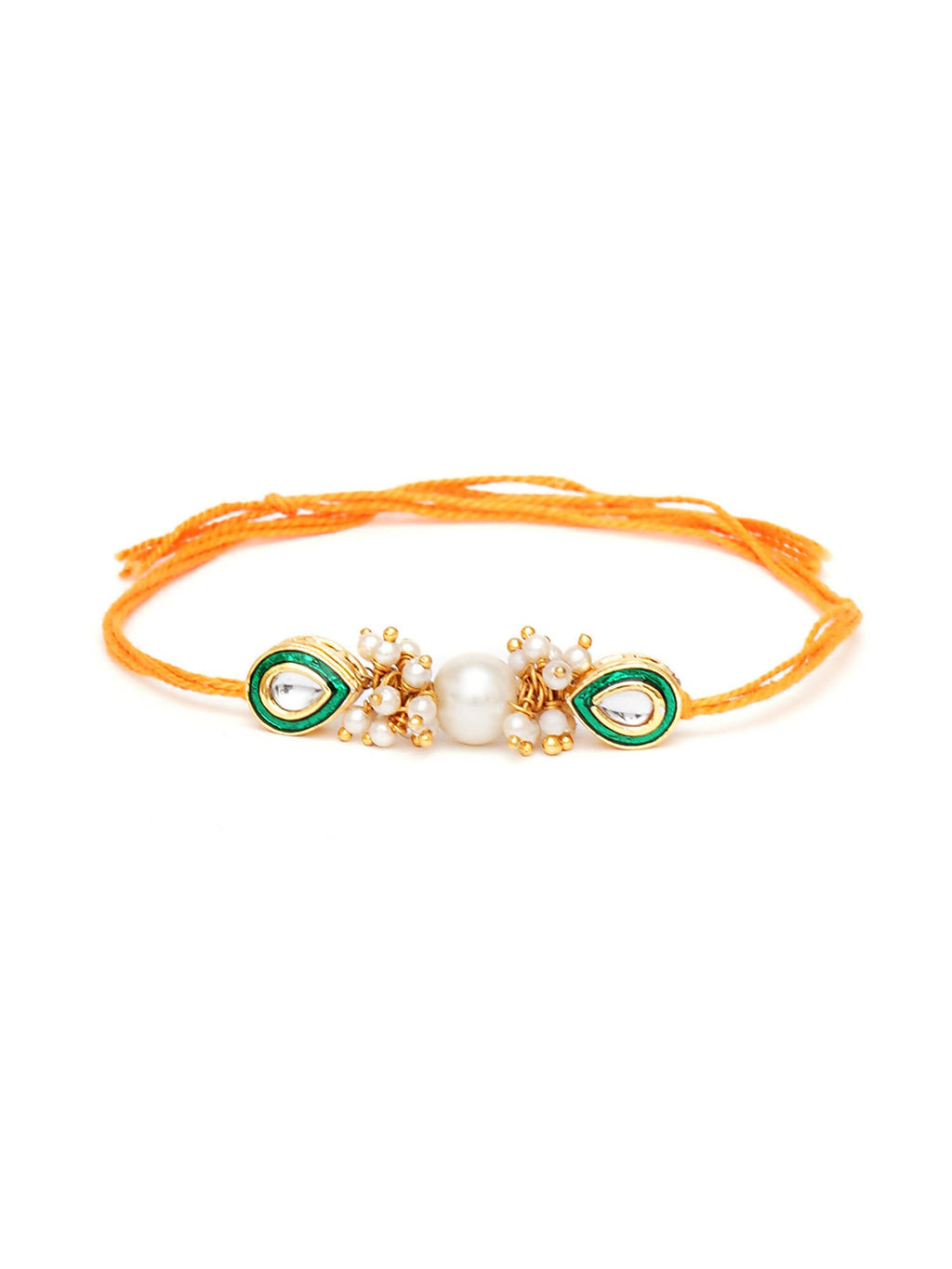 Designer kundan Rakhi - Ruby Raang | Grocsy