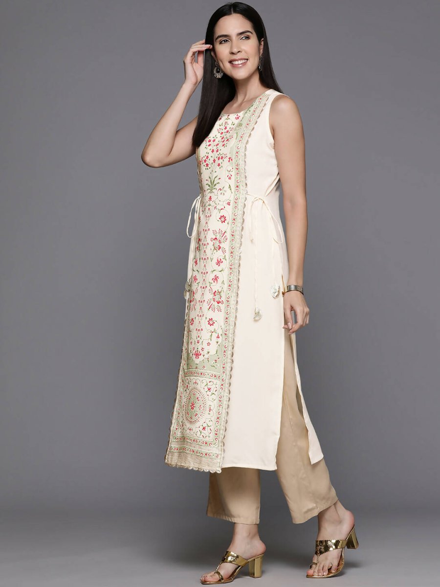 Ahalyaa Women's Traditional wear Kurta - Off-White | Grocsy