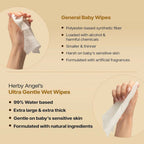 Herby Angel Ultra Gentle Baby Wipes with 99% Pure Water | Grocsy