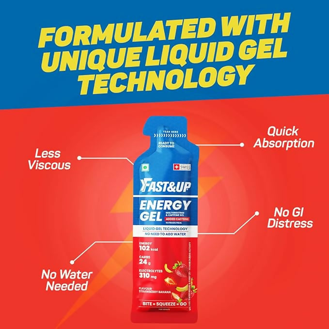 Fast&Up Energy Gel-Strawberry Banana Flavour | Grocsy