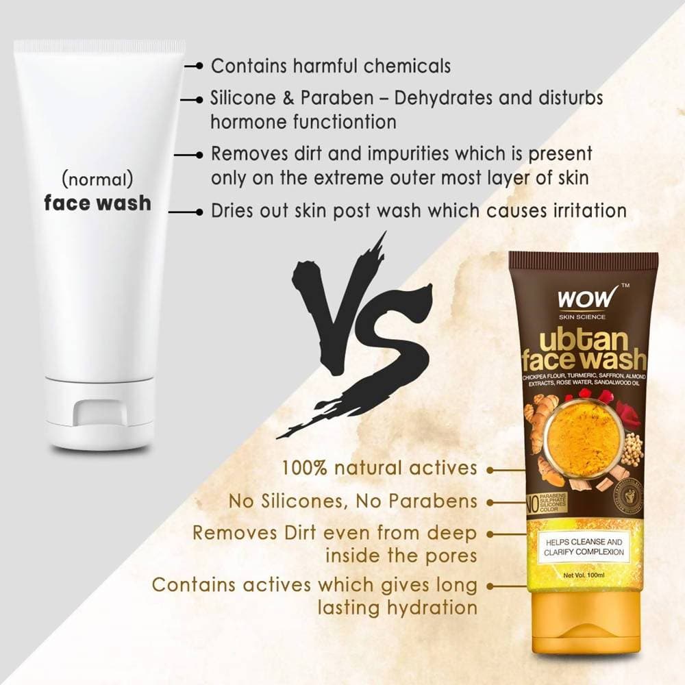 Wow Skin Science Ubtan Face Wash | Grocsy