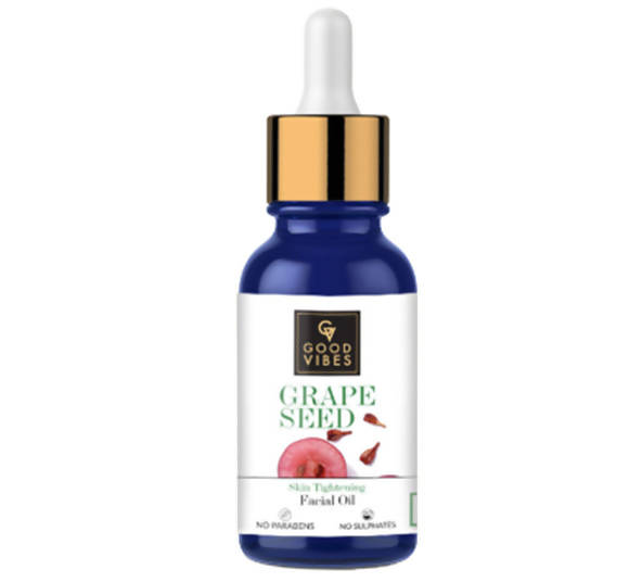 Good Vibes Grape Seed Skin Tightening Facial Oil | Grocsy