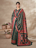 Aayaa Designer Winter Collection Printed Saree With Shawl - Multi Color | Grocsy