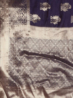 Kalamandir Ethnic Motifs Violet Silk Blend Saree | Grocsy