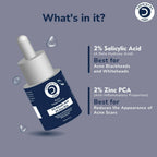 Dermistry Pure 2% Salicylic Acid 2% Zinc Face Serum For Oily Acne Prone Skin Black & Whitehead Scars | Grocsy
