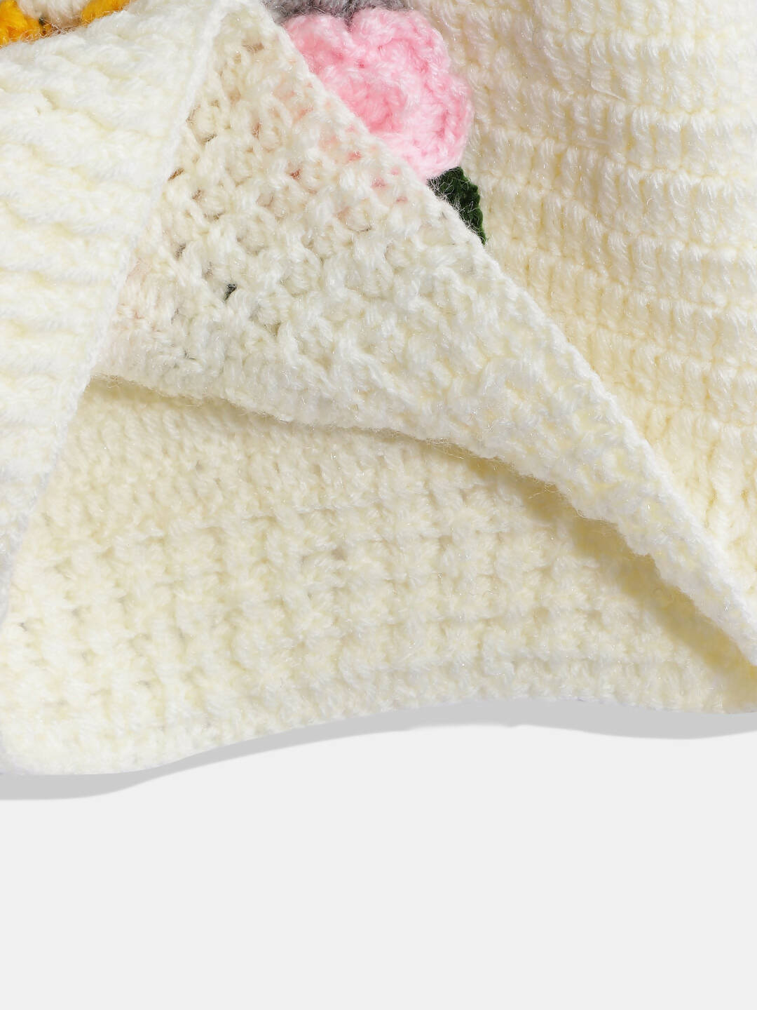 Chutput Kids Woollen Hand Knitted Full Sleeves Deer Detail Sweater For Baby Boys - Cream | Grocsy