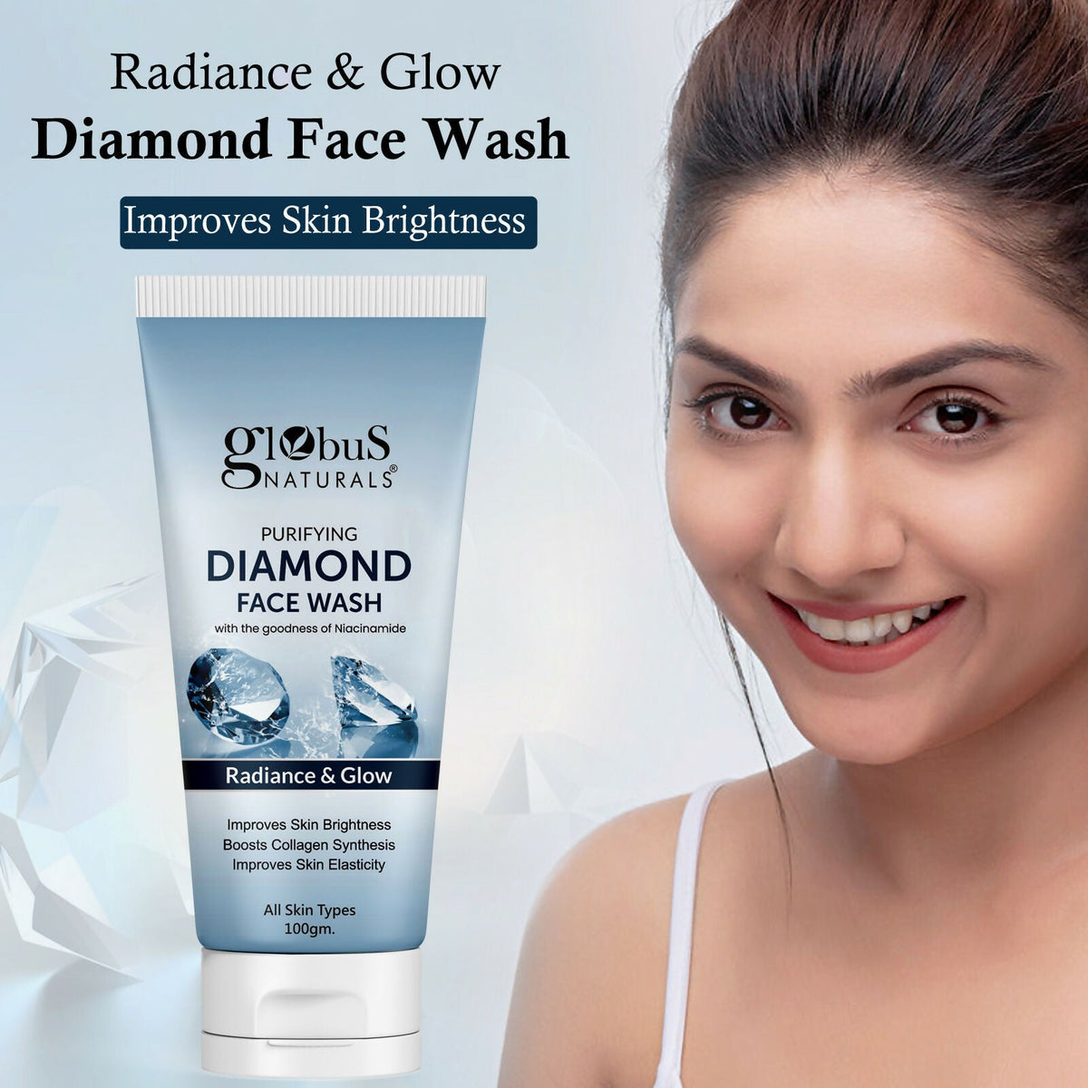 Globus Naturals Revival Diamond Face Wash, Suitable For All Skin Types | Grocsy