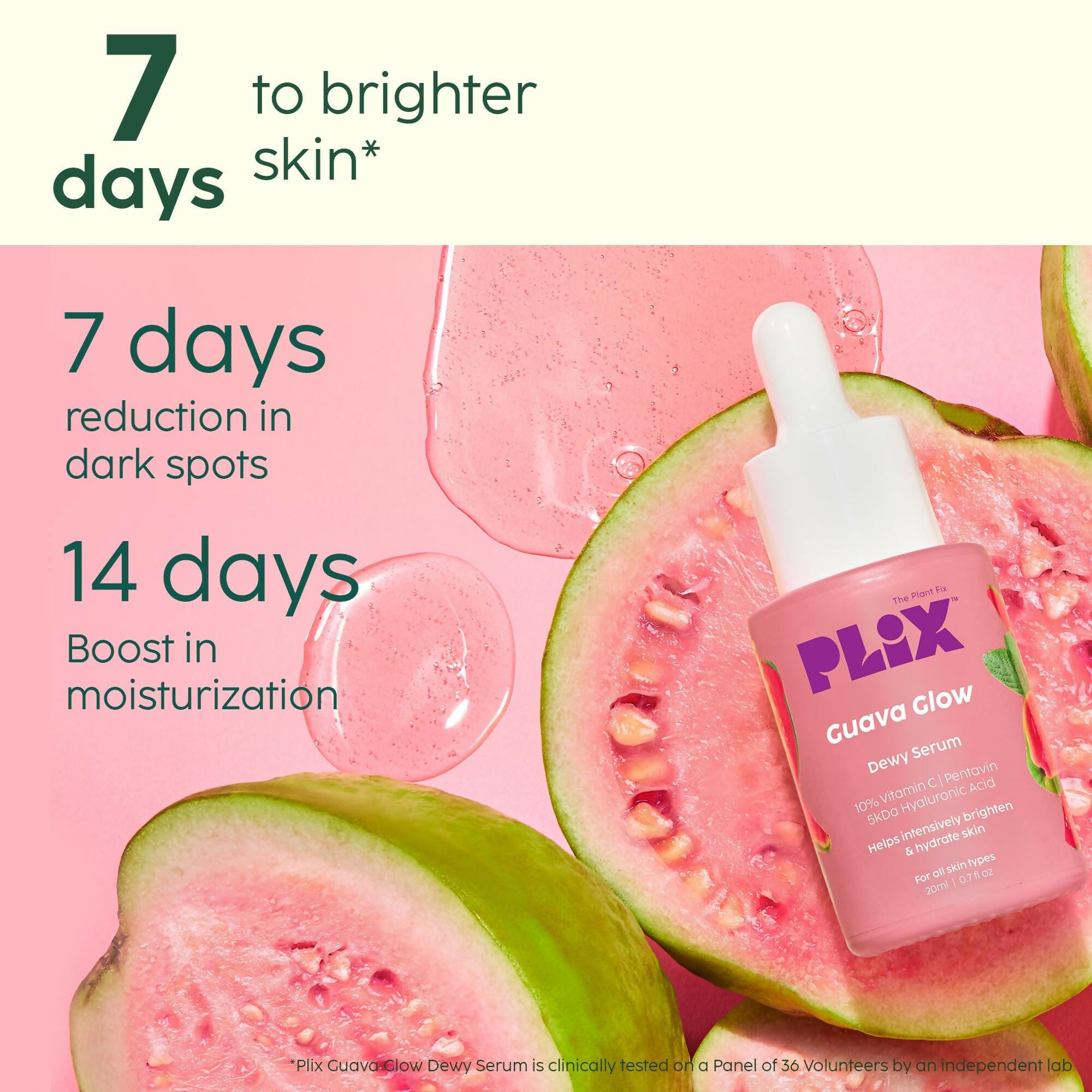 PLIX The Plant Fix SPF 50+ Guava Glow Sunscreen & 10% Vitamin C Guava Face Serum | Grocsy