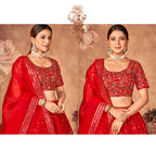 Wedding Designer Red Organzalehengha Choli - Anbazaar | Grocsy