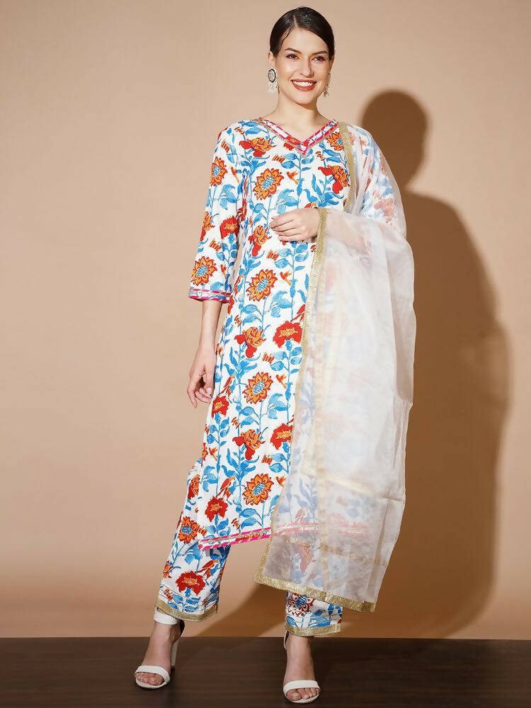 Myshka Women Multi Solid Kurta & Trousers With Dupatta | Grocsy