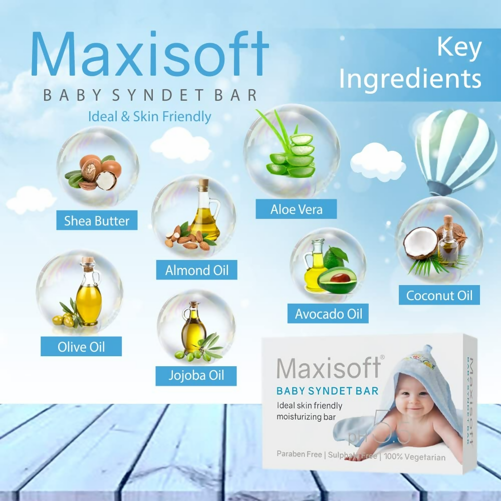 Maxisoft Baby Syndet Bar Bathing Bar For Babies | Grocsy