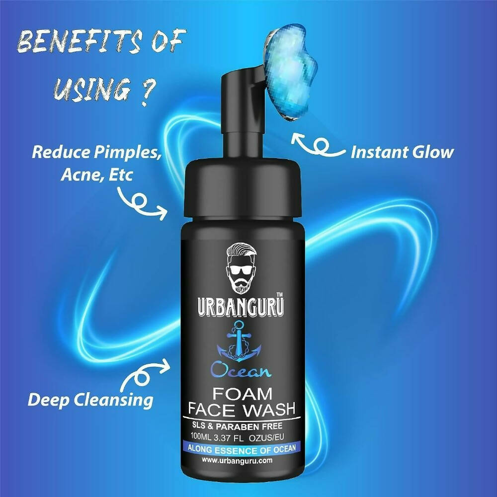 Urbanguru Refreshing Ocean Foam Face Wash | Grocsy