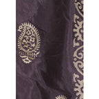 A R Silk Women's Gold Print Silk Black Dupattas and Chunnis | Grocsy