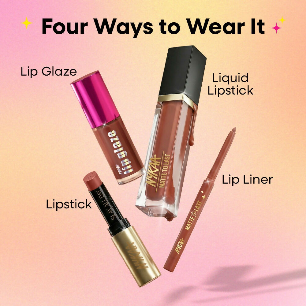 Nykaa Matte To Last ! Transferproof Liquid Lipstick - Chai -18 | Grocsy