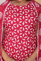 Vamika Women Printed Cotton Pink Party Wear/Casual Wear Kurta Set/Suit | Grocsy
