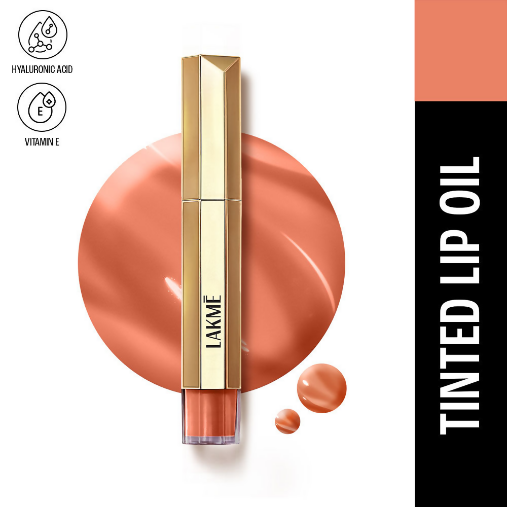 Lakme 9to5 Overtime Shine Tinted Lip Oil - Coral Charm | Grocsy