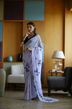 Vamsee Laxmi Purple Georgette Saree | Grocsy