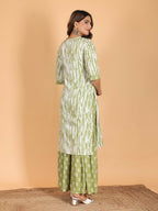 Aramya Straight Rayon Tie-Dye Print Women's Kurta - Green | Grocsy