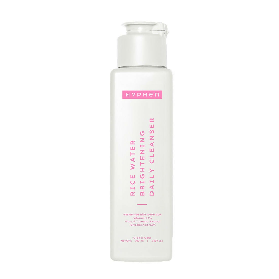 Hyphen By Kriti Sanon Rice Water Face Brightening Daily Cleanser, Reduce Pigmentation & Dark Spots, Brightens & Even Tones Skin, Moisturizes Skin | Grocsy