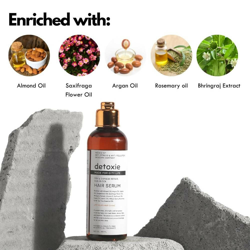 Detoxie Dry & Damage Repair Sun Block Hair Serum | Grocsy