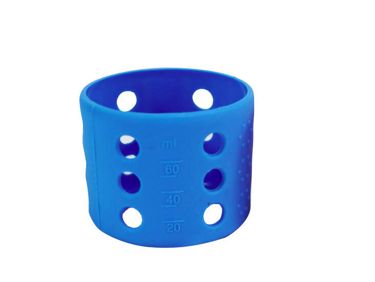 Safe-O-Kid Silicone Baby Feeding Bottle Cover Cum Sleeve for Insulated Protection Small 60mL- Blue | Grocsy