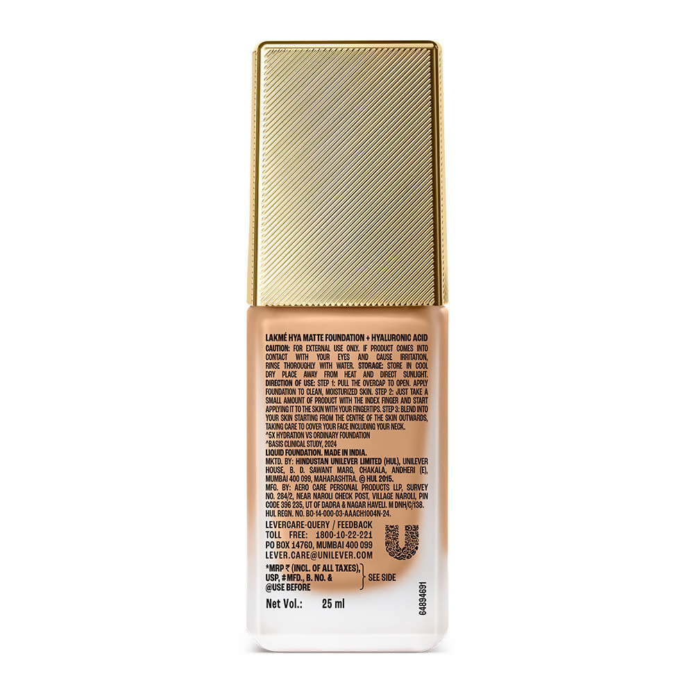 Lakme 9to5 Hya Matte Foundation + Hyaluronic Acid - Warm Wood | Grocsy