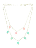 Beaded Green and Pink Motif Necklace - Ruby Raang | Grocsy