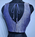 Kia Fashions Lilac Crush Tissue Self Design Readymade Blouse | Grocsy