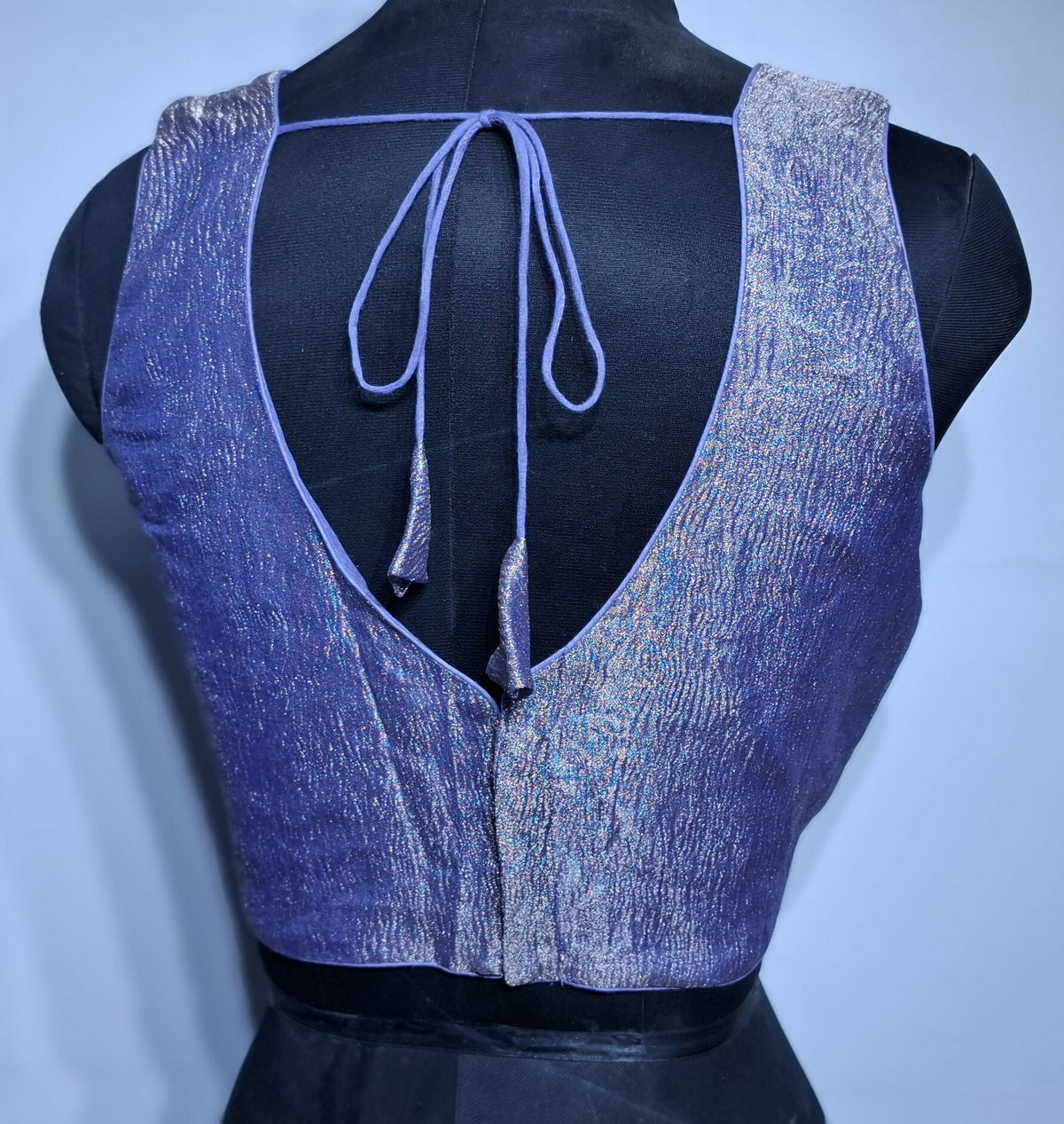 Kia Fashions Lilac Crush Tissue Self Design Readymade Blouse | Grocsy