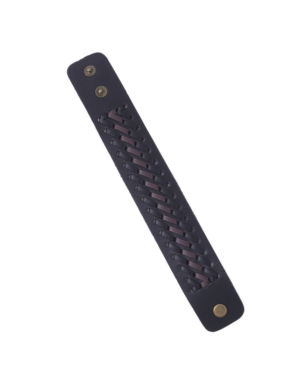 NVR Men's Black Leather Bracelet | Grocsy